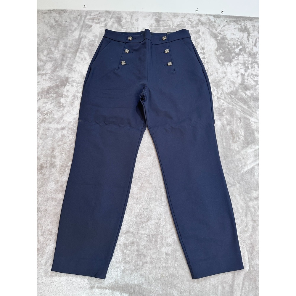 Express Pants Womens Size 8 Short Navy Blue Sailor Button High Rise Ankle NWT